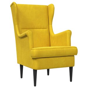 vidaXL Fauteuil Jaune Velours
