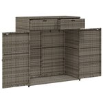 vidaXL Armoire de rangement de jardin gris 105x55x113cm résine tressée