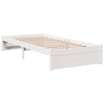 vidaXL Lit bibliothèque sans matelas blanc 90x200cm bois de pin massif