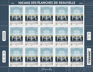 Feuille de 15 timbres - Deauville - 100 ans des Planches (1924 - 2024) - Lettre Internationale