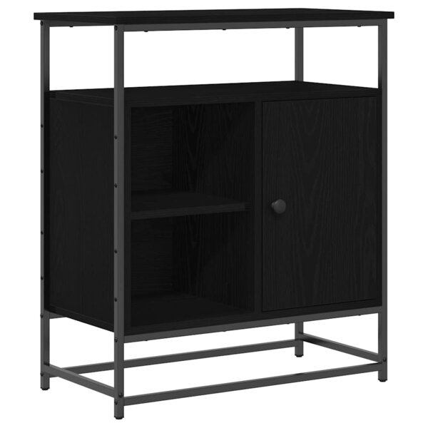 Buffet vidaXL Noir Chêne 69x35x80 cm Bois d'ingénierie et Acier