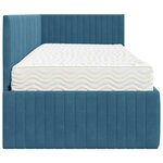 vidaXL Cadre de lit d'angle avec matelas 2 pc Bleu 80 x 200 cm Velours