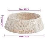 vidaXL Collier de sapin de Noël Blanc 90 x 90 x 28 cm Jacinthe d'eau