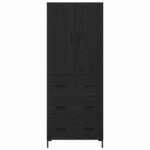 vidaXL Haut Armoire avec tiroir 2 Pièces Chêne noir Bois d'ingénierie
