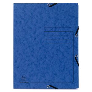 Chemise À Élastique 3 Rabats Carte Lustrée 355gm2 - A4 - Bleu - X 25 - Exacompta