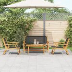 vidaXL Ensemble de chaises et table de jardin - 4 pièces en bois d'acacia noir