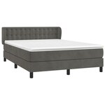 vidaXL Sommier à lattes de lit et matelas Gris foncé 140x190cm Velours