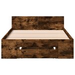 vidaXL Cadre de lit avec tiroir sans matelas chêne fumé 75x190 cm