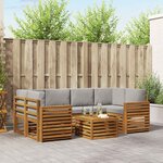 vidaXL Ensemble de canapés d'extérieur 7 pc Gris Naturel et Clair