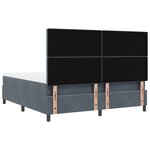 Lit Box Spring vidaXL avec Matelas Gris Foncé Super King Velours