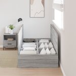 Cadre de lit de rangement vidaXL Gris Sonoma 90x190 cm