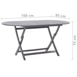 vidaXL Ensemble à manger de jardin 7 Pièces Bois d'acacia massif Gris