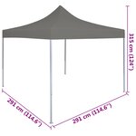 vidaXL Tente de fête 291 x 291 x 315 cm Anthracite Tissu Oxford