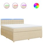vidaXL Sommier à lattes de lit avec matelas Crème 180x200 cm Tissu