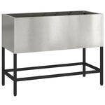 vidaXL Bac de jardin surélevé Argent 60 x 26 x 45 cm Acier inoxydable