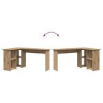 vidaXL Bureau chêne artisanal 142 x 102 x 73 cm Bois d'ingénierie