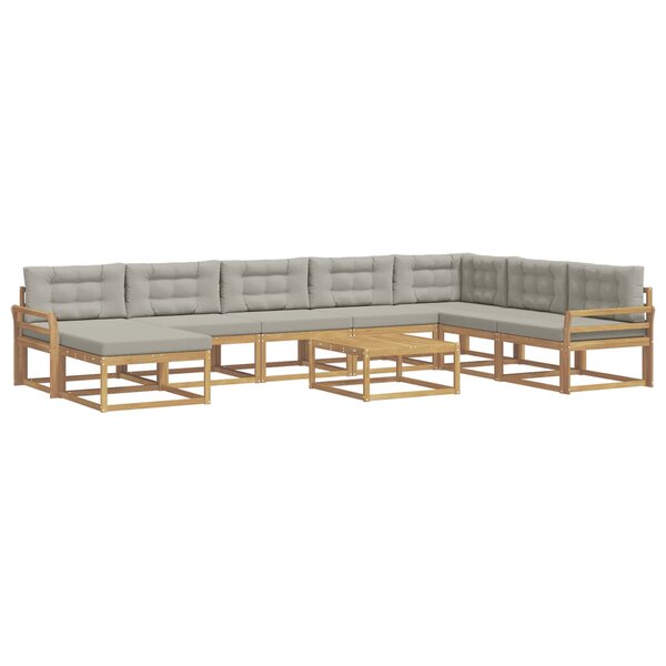 vidaXL Ensemble de canapés d'extérieur 9 pc Blanc et gris clair