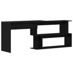 Bureau vidaXL Noir Chêne 200x50x76 cm en bois d'ingénierie