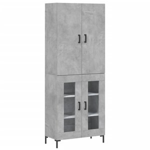 vidaXL Buffet haut Gris béton 69 5x34x180 cm Bois d'ingénierie