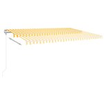vidaXL Auvent manuel rétractable avec poteaux 5x3 5 m Jaune et blanc