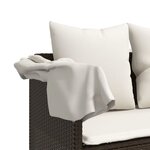 vidaXL Chaise longue avec coussins marron résine tressée