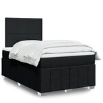 vidaXL Sommier à lattes de lit avec matelas noir 120x190 cm tissu