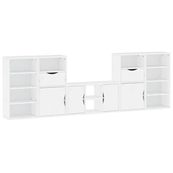 vidaXL Meubles TV 5 Pièces avec rangement ODDA blanc bois de pin massif