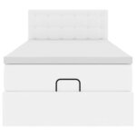 vidaXL Cadre de lit ottoman avec matelas blanc pur 80x200cm similicuir