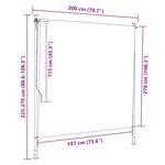 vidaXL Store roulant d'extérieur 200 x 270 cm Crème
