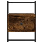 vidaXL Table de chevet murale 2 Pièces chêne fumé 35x30x51 cm
