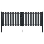 vidaXL Portail de clôture à double porte Acier 306x125 cm Anthracite
