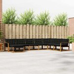 vidaXL Ensemble de canapés d'extérieur 8 pc Naturel et Noir