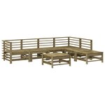 vidaXL Salon de jardin 7 Pièces bois de pin imprégné