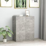 vidaXL Buffet Gris béton 60x30x75 cm Bois d'ingénierie
