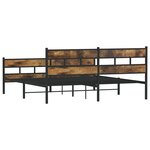 vidaXL Cadre de lit en métal sans matelas chêne fumé 200x200 cm