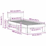 vidaXL Cadre de lit Marron 80 x 200 cm Bois massif en pin