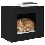 vidaXL Maison pour chat Noir 51 x 30 x 42 cm Bois d'ingénierie
