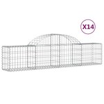 vidaXL Paniers à gabions arqués 14 Pièces 200x30x40/60 cm Fer galvanisé