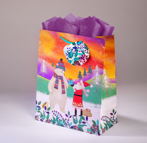 Sac cadeau boréal gml 26 x h 32,5 père noel