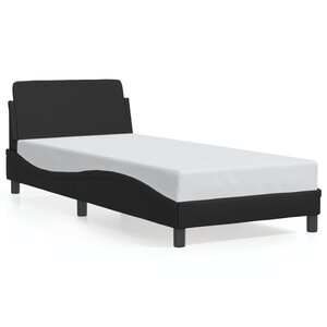 vidaXL Cadre de lit Dover noir 90x190 cm similicuir