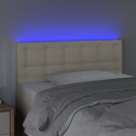 vidaXL Tête de lit à LED Crème 100x5x78/88 cm Similicuir