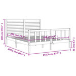 vidaXL Cadre de lit sans matelas blanc 160x200 cm bois de pin massif
