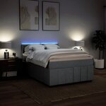 vidaXL Sommier à lattes de lit avec matelas Gris clair 160x200cm Tissu