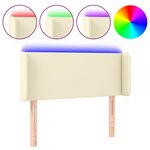 vidaXL Tête de lit à LED Crème 83x16x78/88 cm Similicuir