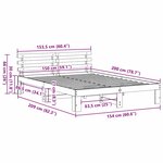 vidaXL Cadre de lit en bois blanc Blanc Bois 150 x 200 cm Durable