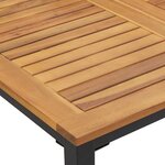 vidaXL Tables de jardin Naturel et noir 90 x 90 x 75 cm
