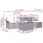 vidaXL Ensemble de canapé de jardin avec coussin 6 Pièces Gris polyrotin