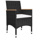vidaXL Ensemble de bistro de jardin 3 Pièces poly rotin et verre trempé
