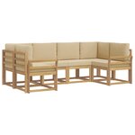 vidaXL Ensemble de canapés d'extérieur 6 pc Blanc et Beige