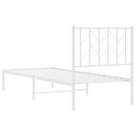 vidaXL Cadre de lit métal sans matelas avec tête de lit blanc 75x190cm